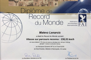 Diplomas of achievement for World speed records on category C1-b